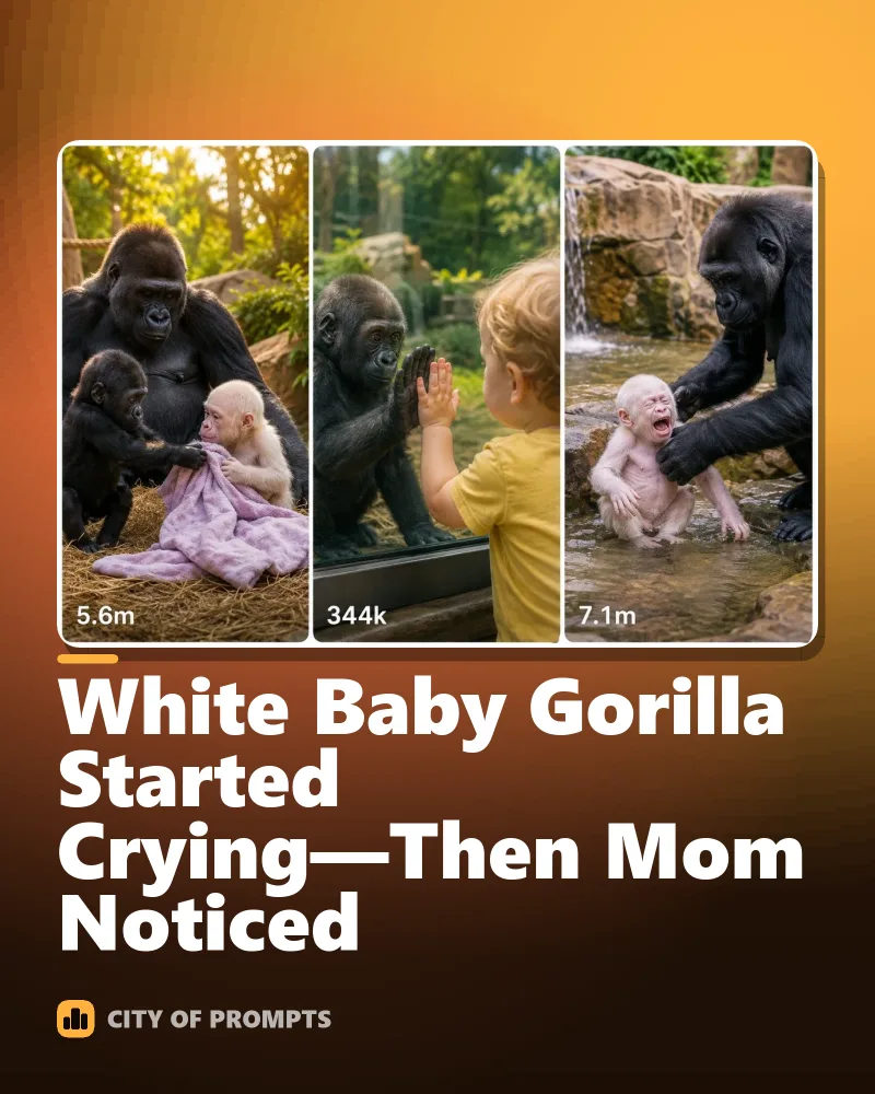 Cover image for White Baby Gorilla Started Crying—Then Mom Noticed 🦍💔
