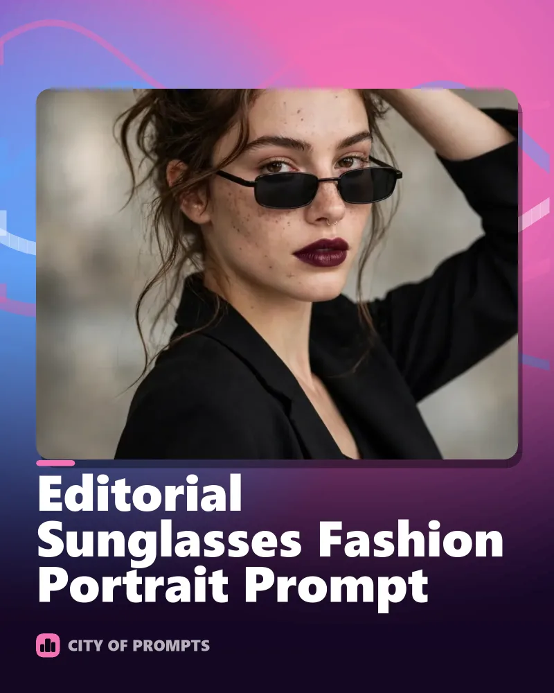 Cover image for Editorial Sunglasses Fashion Portrait Prompt
