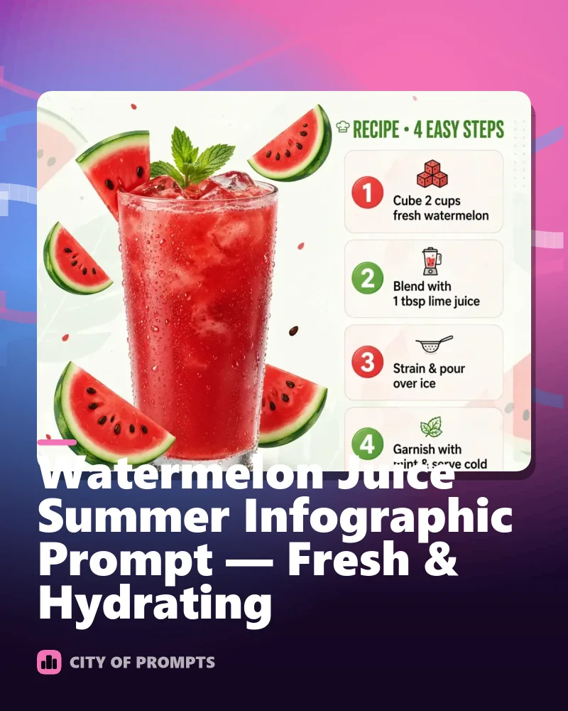 Cover image for Watermelon Juice Summer Infographic Prompt — Fresh & Hydrating