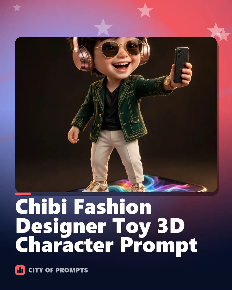 Cover image for Chibi Fashion Designer Toy 3D Character Prompt