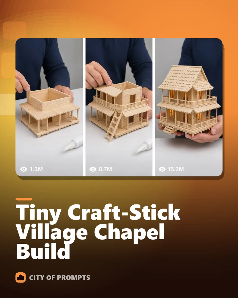 Cover image for Tiny Craft-Stick Village Chapel Build