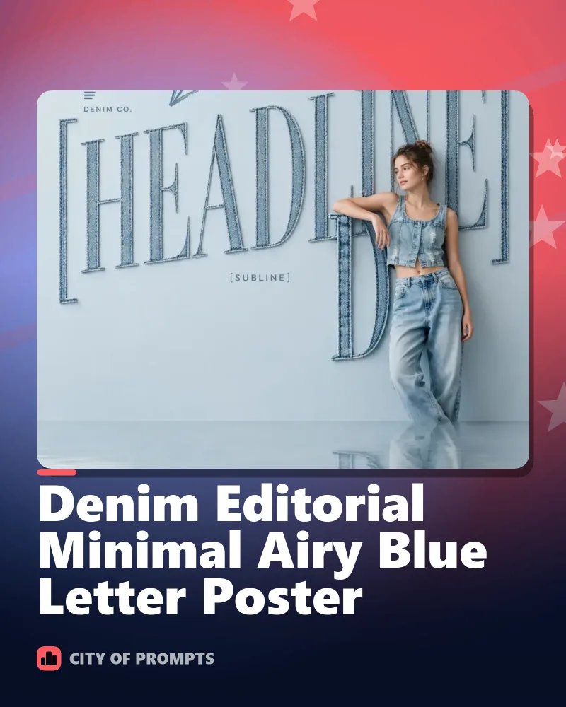 Cover image for Denim Editorial Minimal Airy Blue Letter Poster