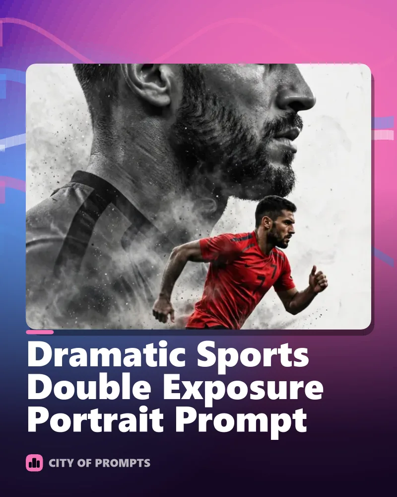 Cover image for Dramatic Sports Double Exposure Portrait Prompt
