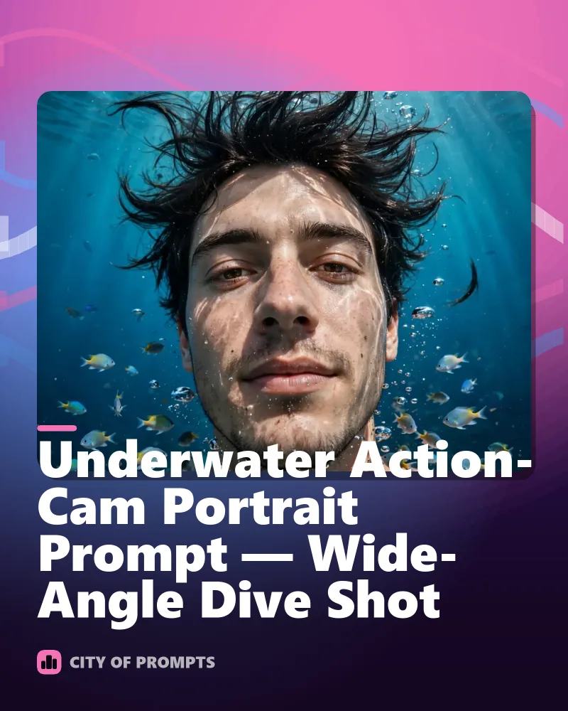 Cover image for Underwater Action-Cam Portrait Prompt — Wide-Angle Dive Shot