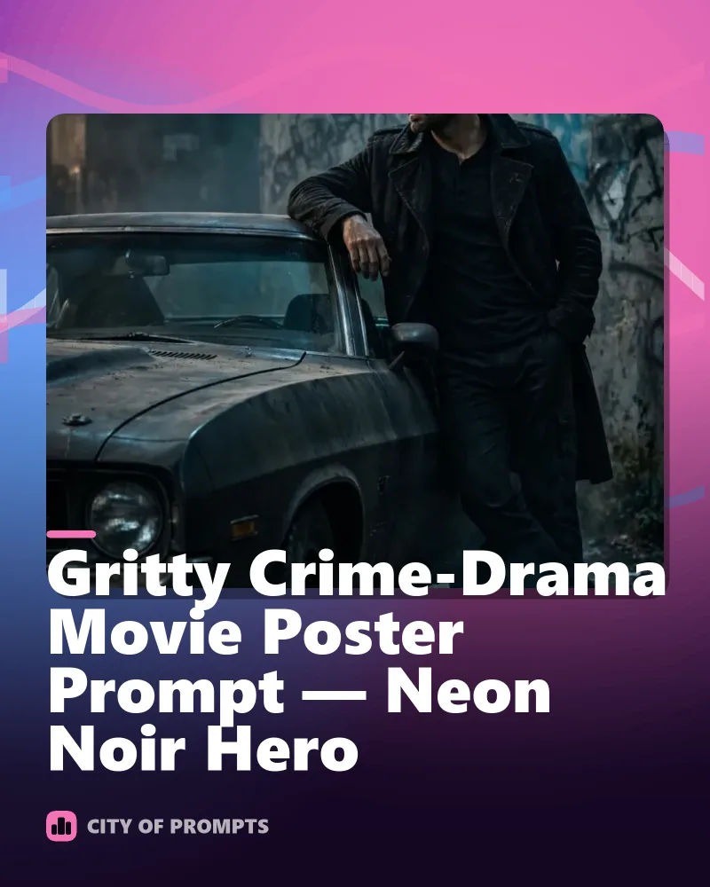 Cover image for Gritty Crime-Drama Movie Poster Prompt — Neon Noir Hero