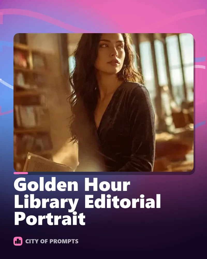 Cover image for Golden Hour Library Editorial Portrait