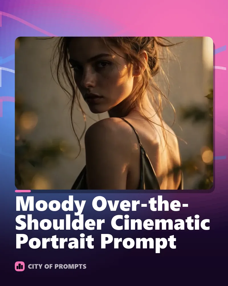 Cover image for Moody Over-the-Shoulder Cinematic Portrait Prompt