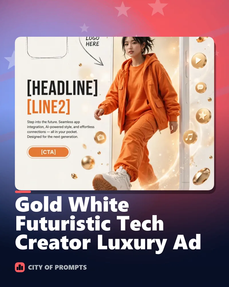 Cover image for Gold White Futuristic Tech Creator Luxury Ad