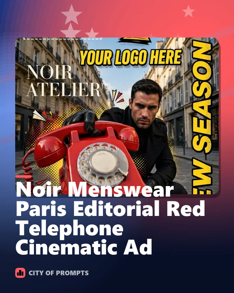 Cover image for Noir Menswear Paris Editorial Red Telephone Cinematic Ad