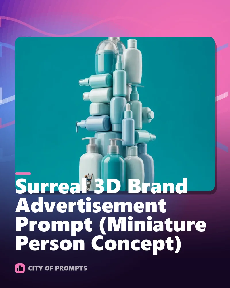 Cover image for Surreal 3D Brand Advertisement Prompt (Miniature Person Concept)