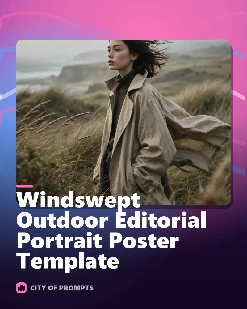 Cover image for Windswept Outdoor Editorial Portrait Poster Template