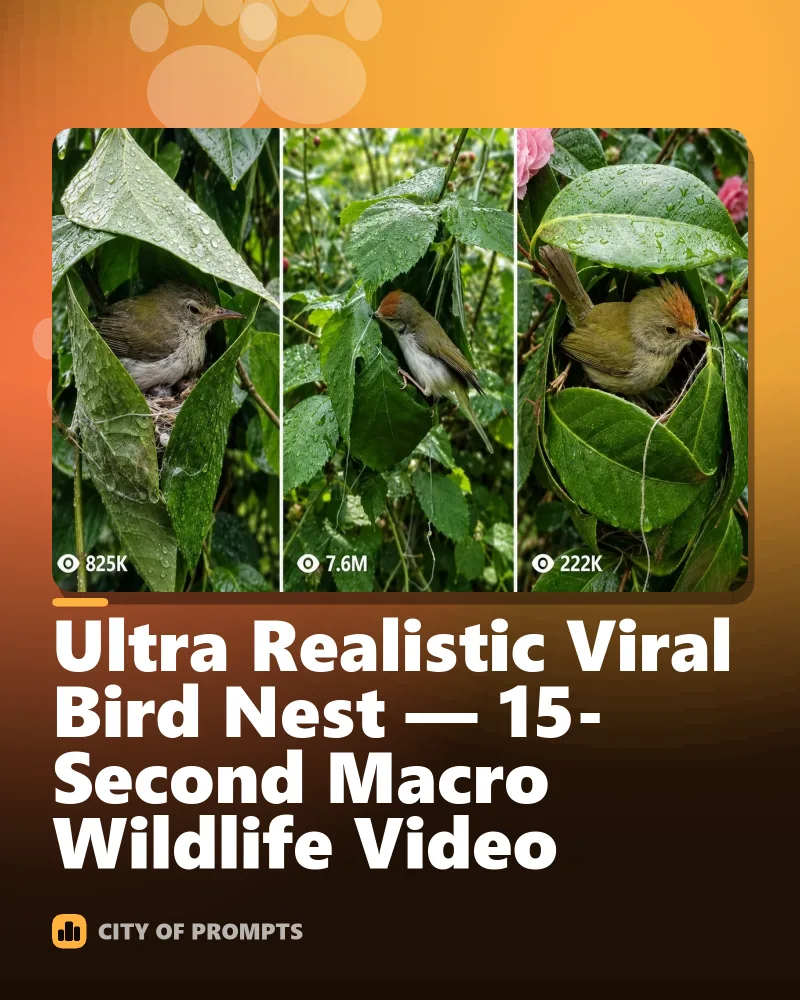 Cover image for Ultra Realistic Viral Bird Nest — 15-Second Macro Wildlife Video