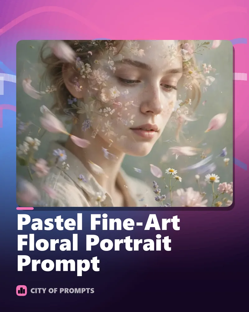 Cover image for Pastel Fine-Art Floral Portrait Prompt