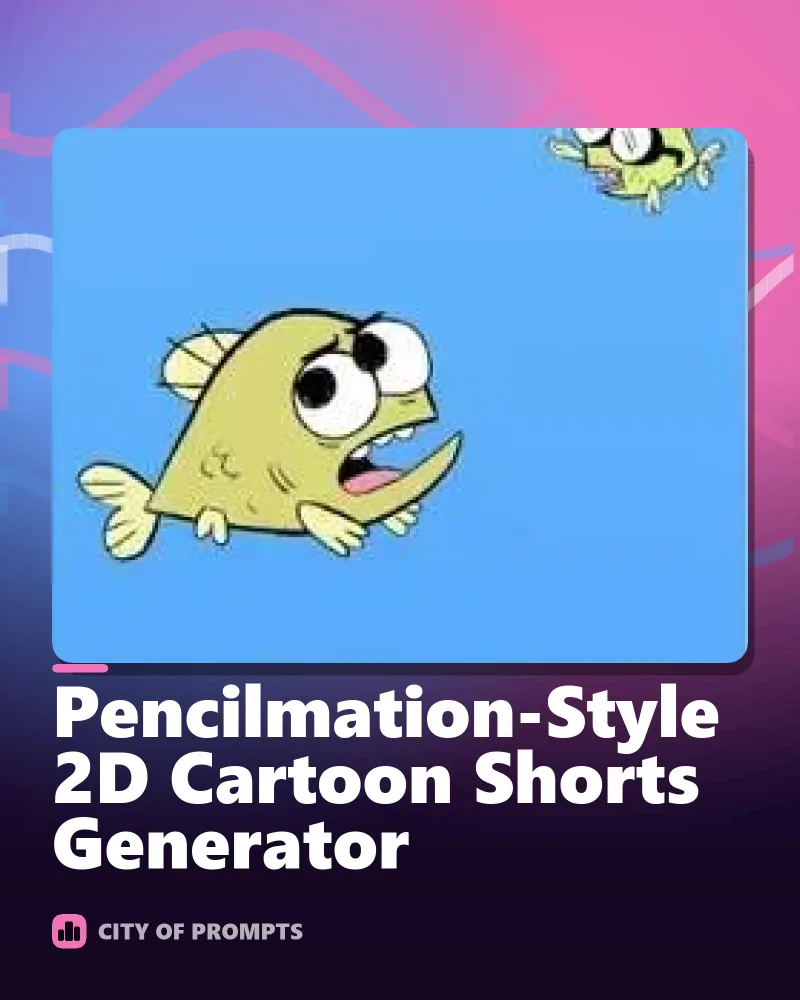 Cover image for Pencilmation-Style 2D Cartoon Shorts Generator