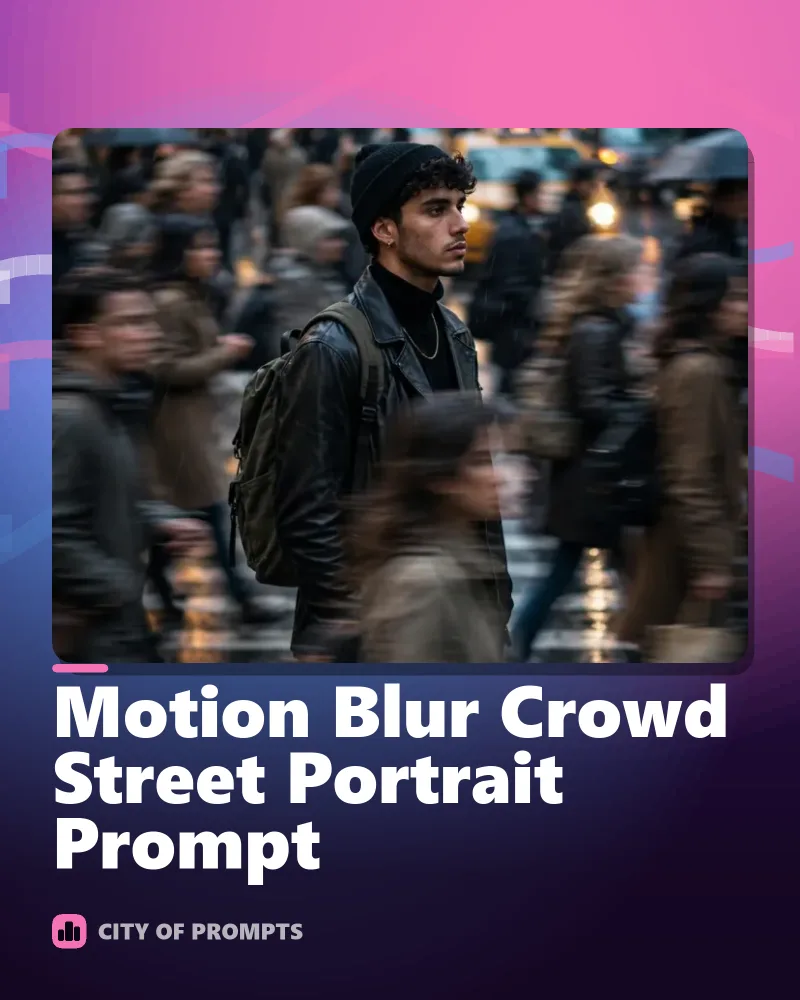 Cover image for Motion Blur Crowd Street Portrait Prompt