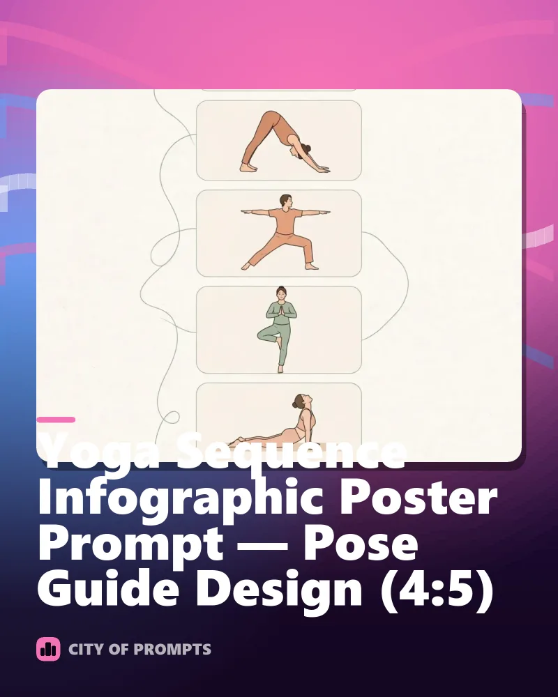 Cover image for Yoga Sequence Infographic Poster Prompt — Pose Guide Design (4:5)