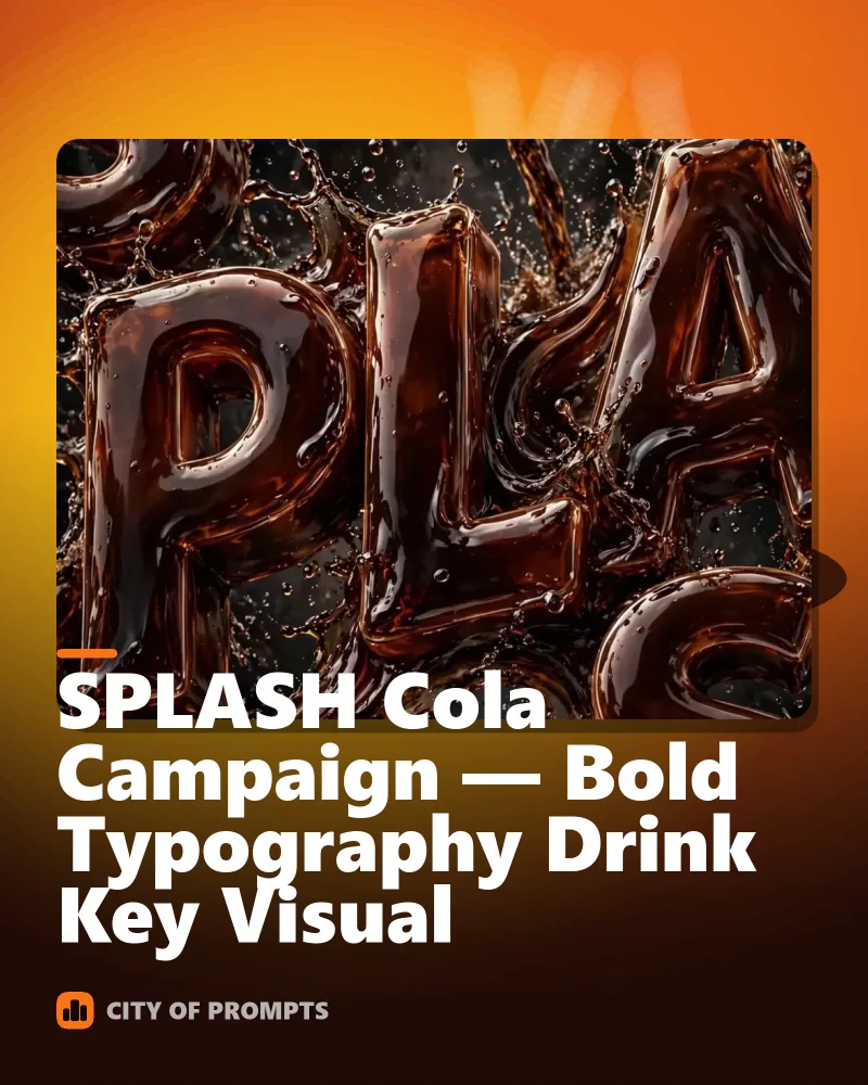 Cover image for SPLASH Cola Campaign — Bold Typography Drink Key Visual