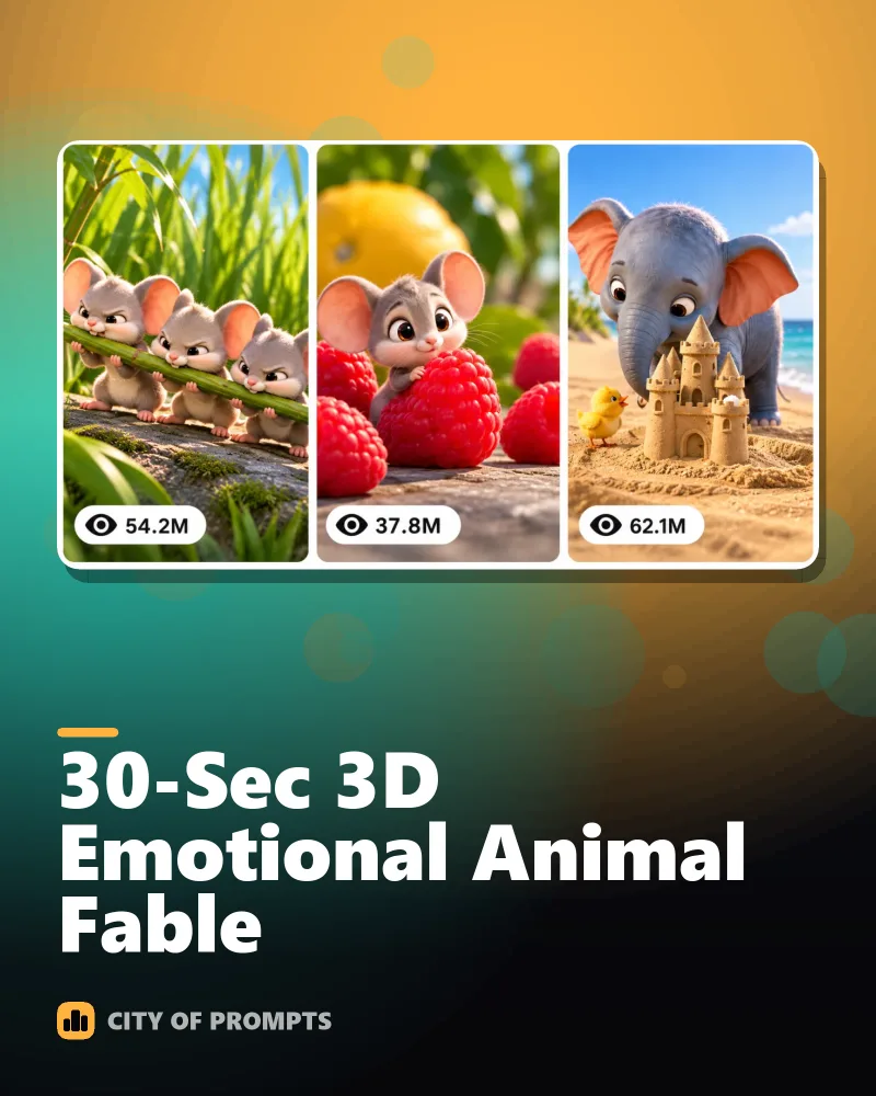 Cover image for 30-Sec 3D Emotional Animal Fable