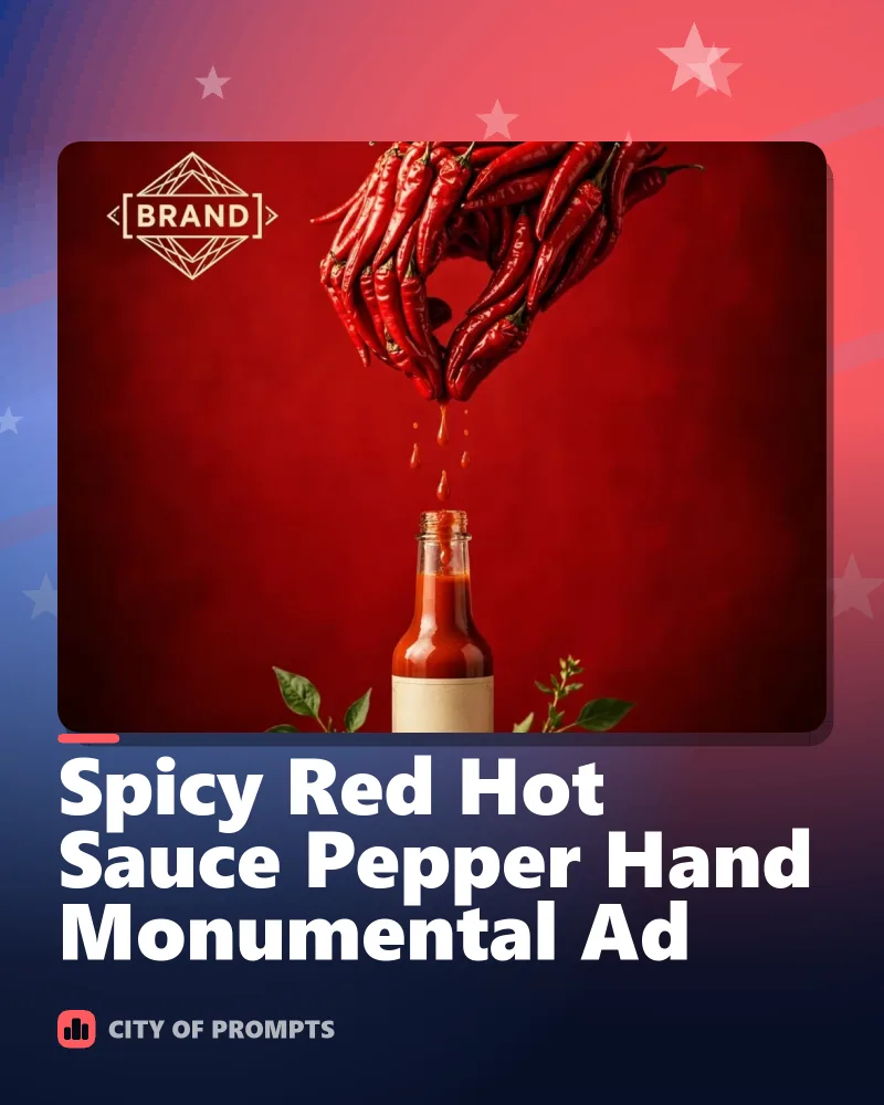 Cover image for Spicy Red Hot Sauce Pepper Hand Monumental Ad