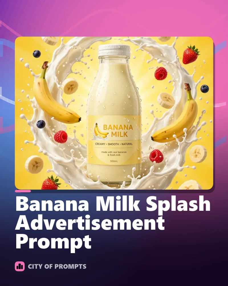 Cover image for Banana Milk Splash Advertisement Prompt