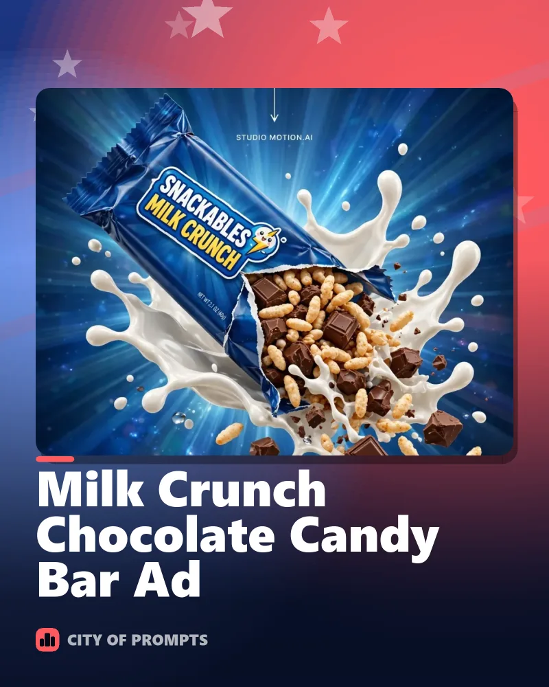 Cover image for Milk Crunch Chocolate Candy Bar Ad