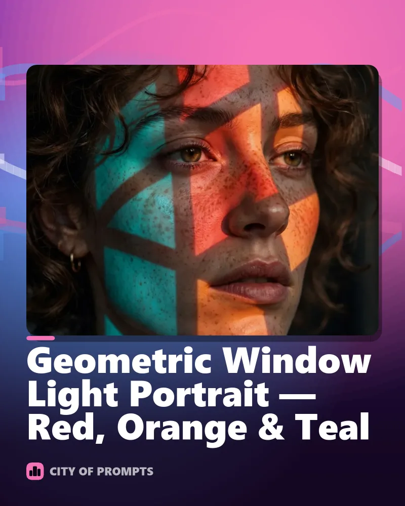 Cover image for Geometric Window Light Portrait — Red, Orange & Teal