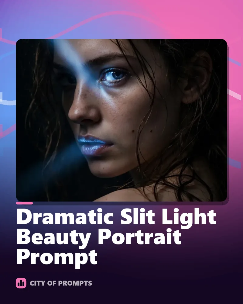 Cover image for Dramatic Slit Light Beauty Portrait Prompt