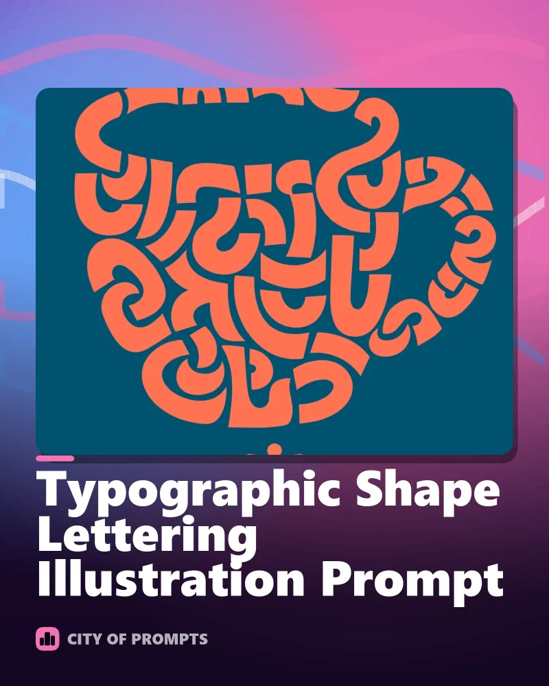 Cover image for Typographic Shape Lettering Illustration Prompt