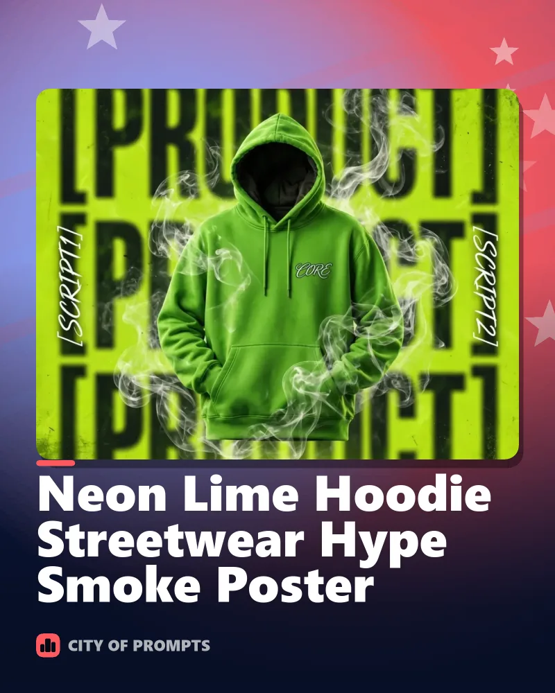 Cover image for Neon Lime Hoodie Streetwear Hype Smoke Poster