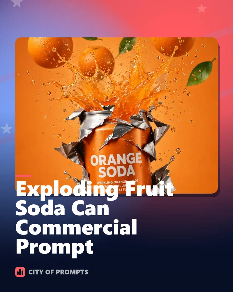 Cover image for Exploding Fruit Soda Can Commercial Prompt