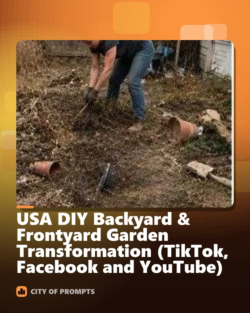 Cover image for USA DIY Backyard & Frontyard Garden Transformation (TikTok, Facebook and YouTube)