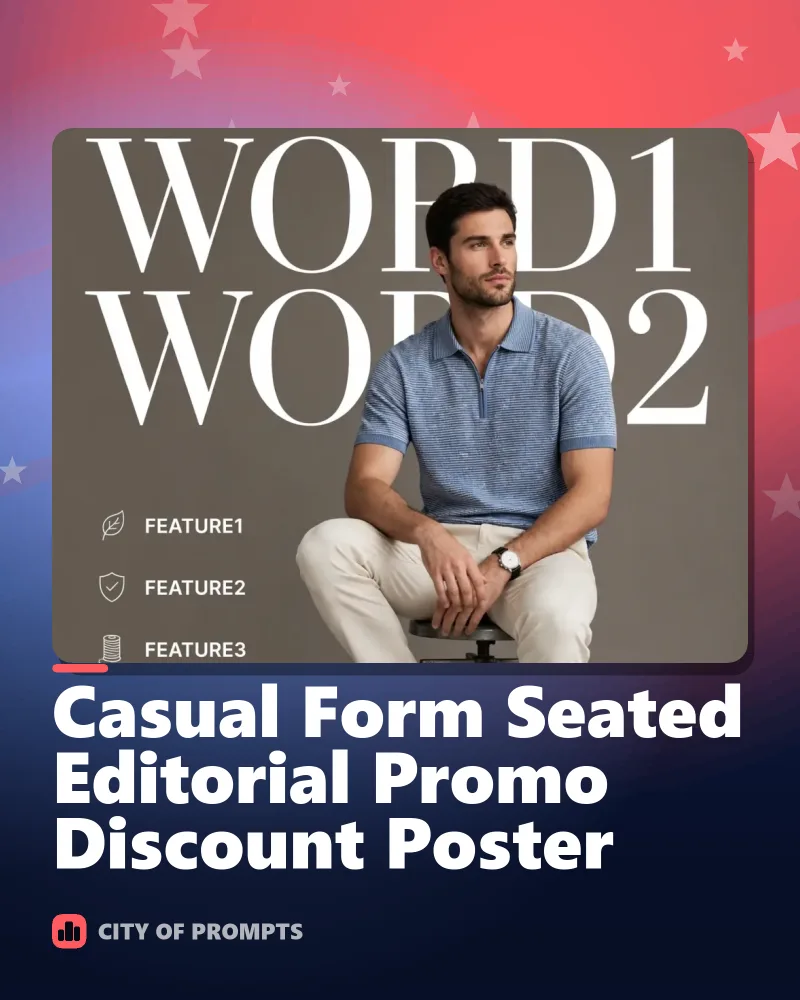 Cover image for Casual Form Seated Editorial Promo Discount Poster