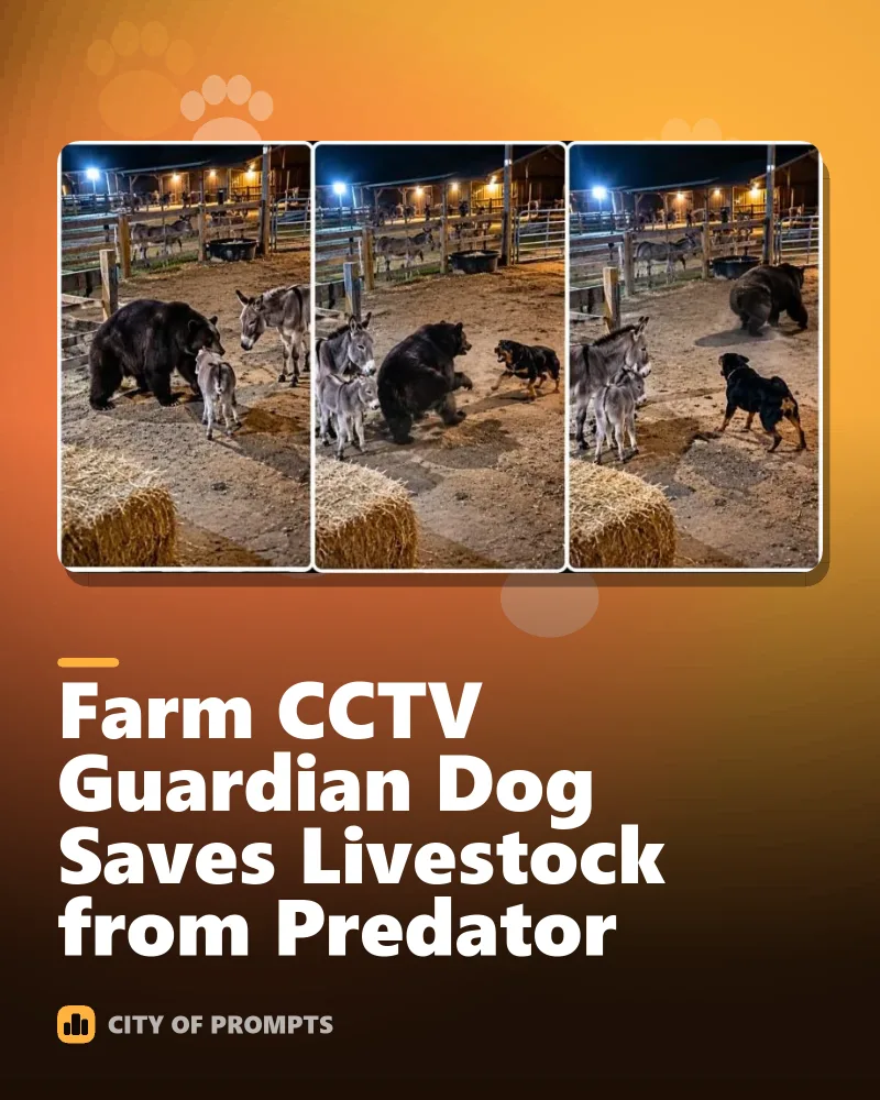 Cover image for Farm CCTV Guardian Dog Saves Livestock from Predator