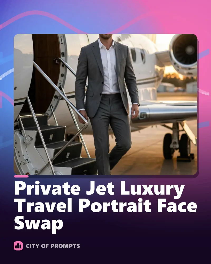Cover image for Private Jet Luxury Travel Portrait Face Swap
