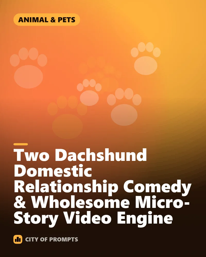 Cover image for Two Dachshund Domestic Relationship Comedy & Wholesome Micro-Story Video Engine