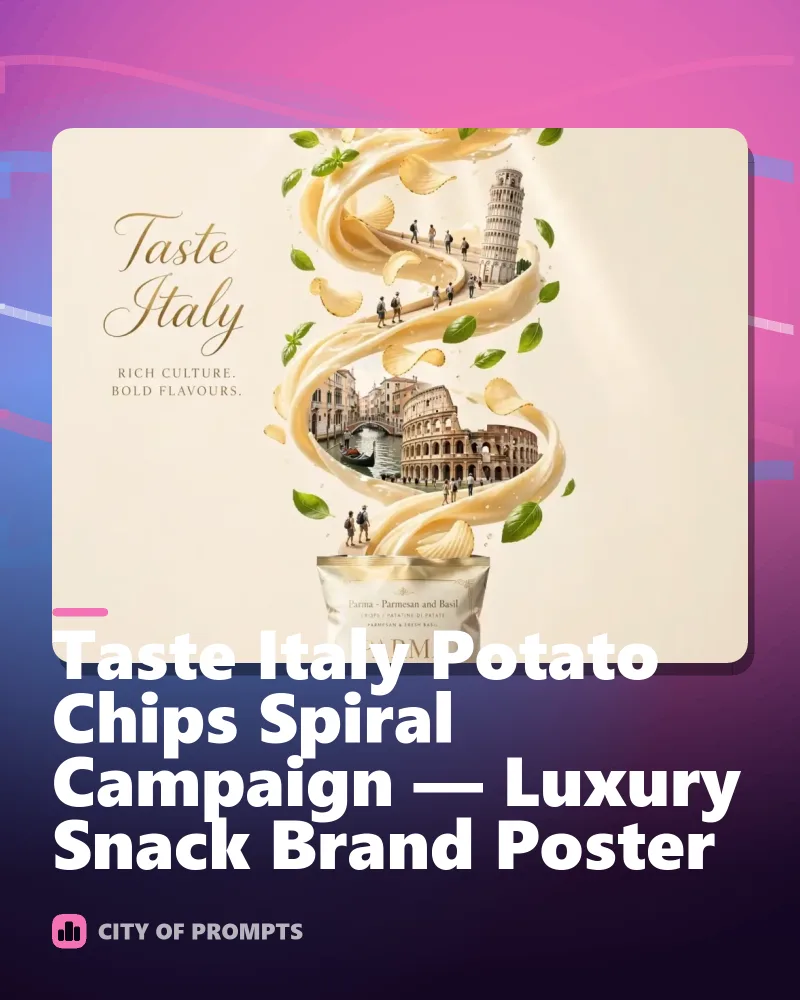 Cover image for Taste Italy Potato Chips Spiral Campaign — Luxury Snack Brand Poster