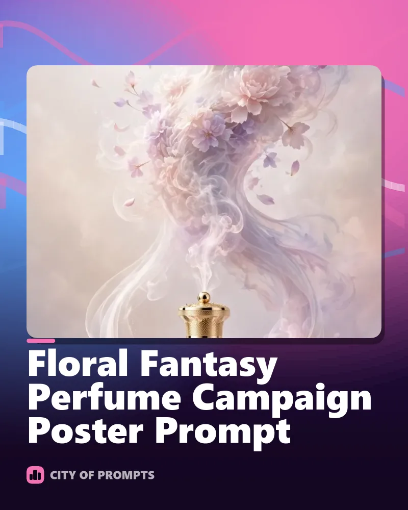 Cover image for Floral Fantasy Perfume Campaign Poster Prompt