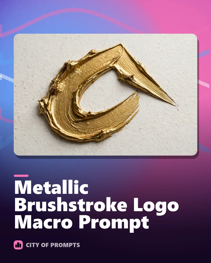Cover image for Metallic Brushstroke Logo Macro Prompt