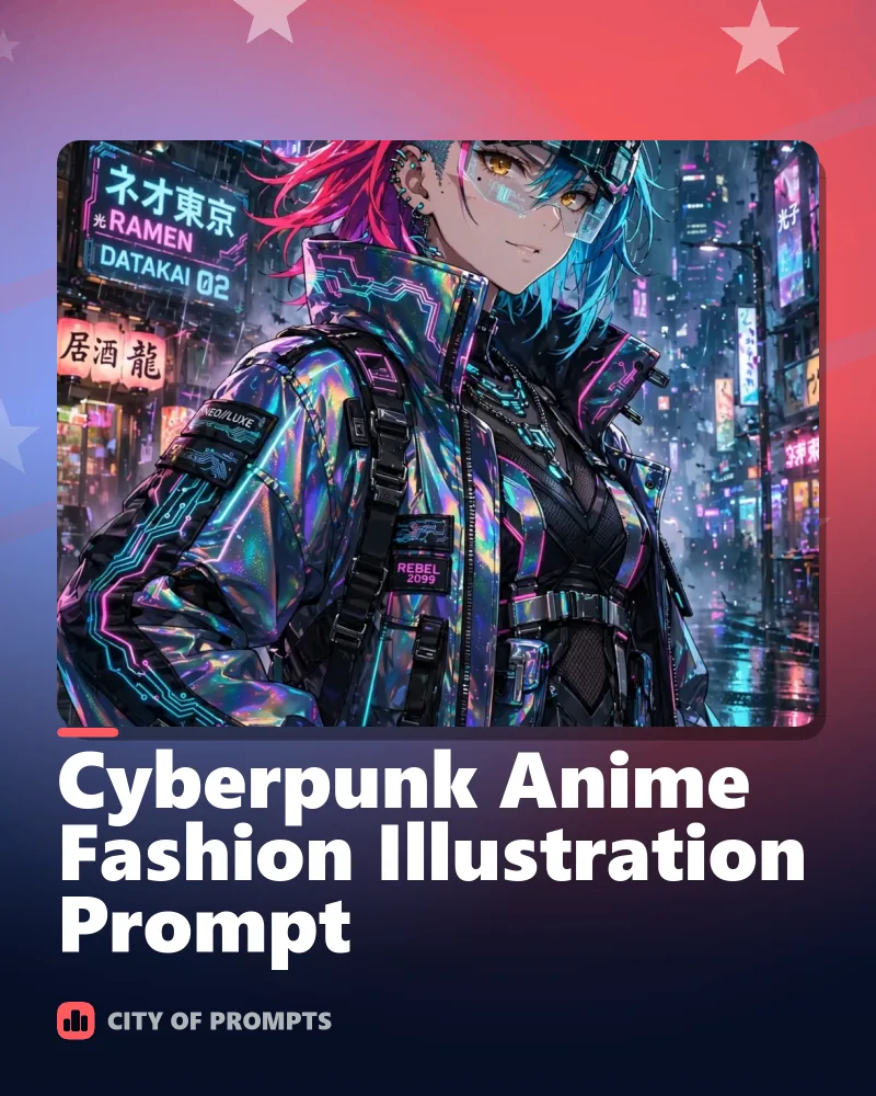 Cover image for Cyberpunk Anime Fashion Illustration Prompt
