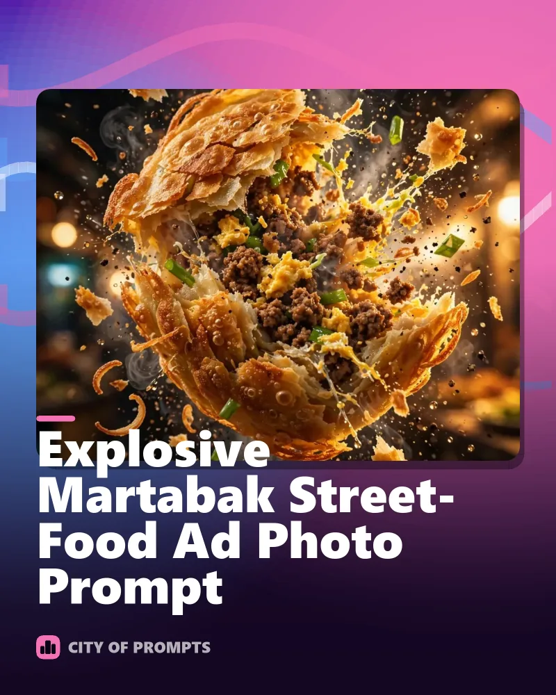 Cover image for Explosive Martabak Street-Food Ad Photo Prompt