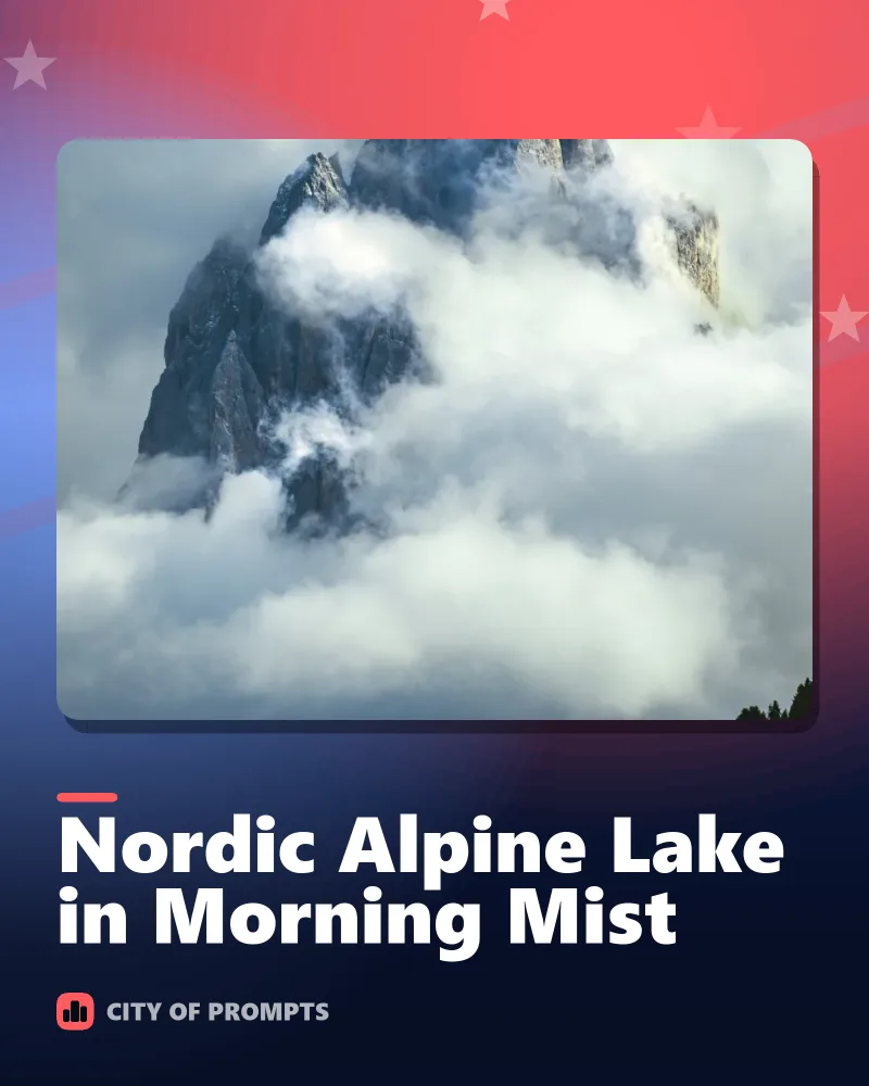 Cover image for Nordic Alpine Lake in Morning Mist