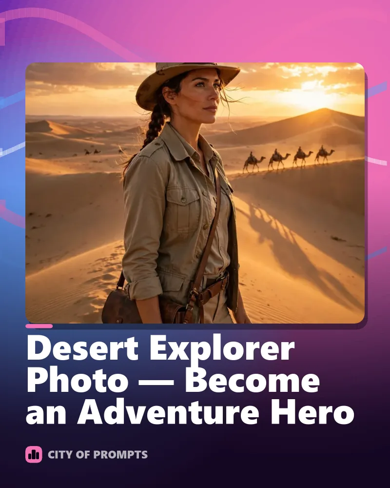 Cover image for Desert Explorer Photo — Become an Adventure Hero