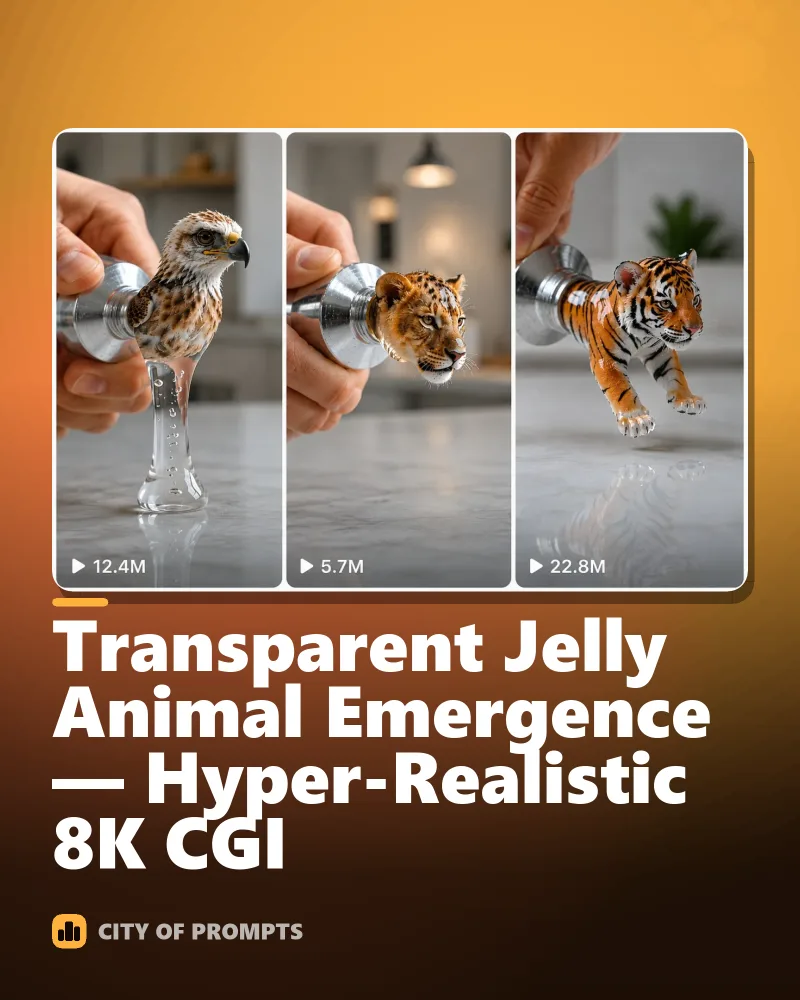 Cover image for Transparent Jelly Animal Emergence — Hyper-Realistic 8K CGI