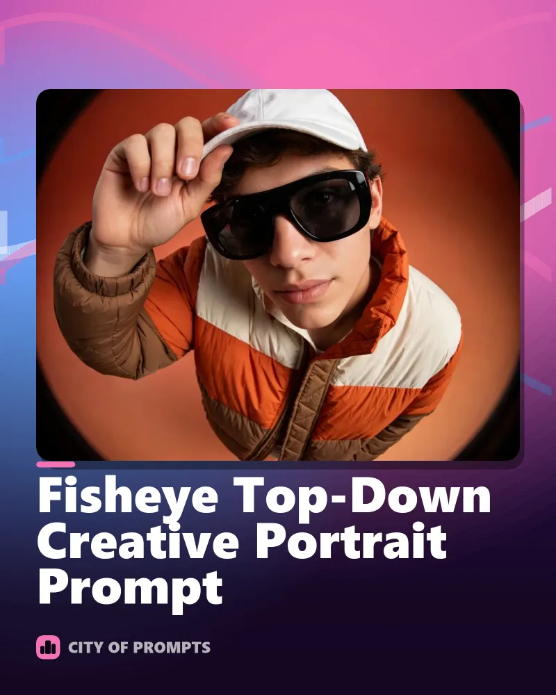 Cover image for Fisheye Top-Down Creative Portrait Prompt