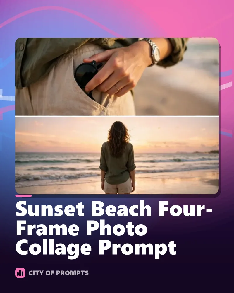 Cover image for Sunset Beach Four-Frame Photo Collage Prompt