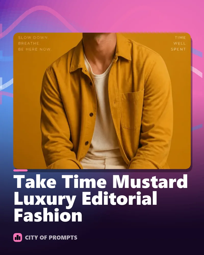 Cover image for Take Time Mustard Luxury Editorial Fashion