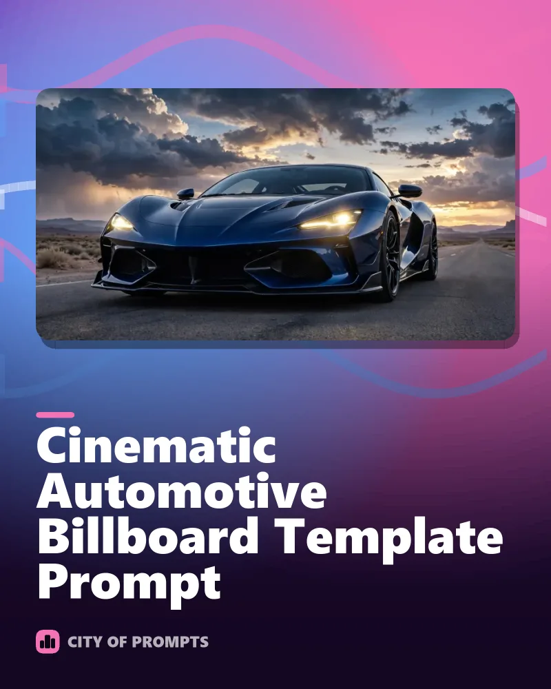 Cover image for Cinematic Automotive Billboard Template Prompt