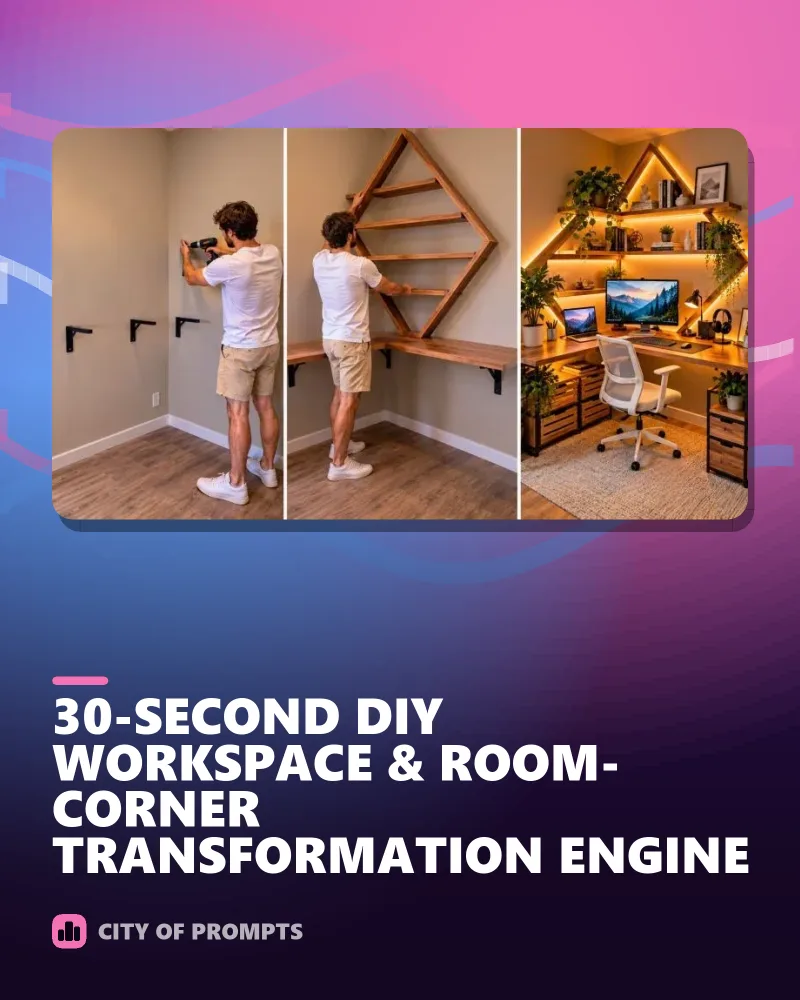 Cover image for 30-SECOND DIY WORKSPACE & ROOM-CORNER TRANSFORMATION ENGINE