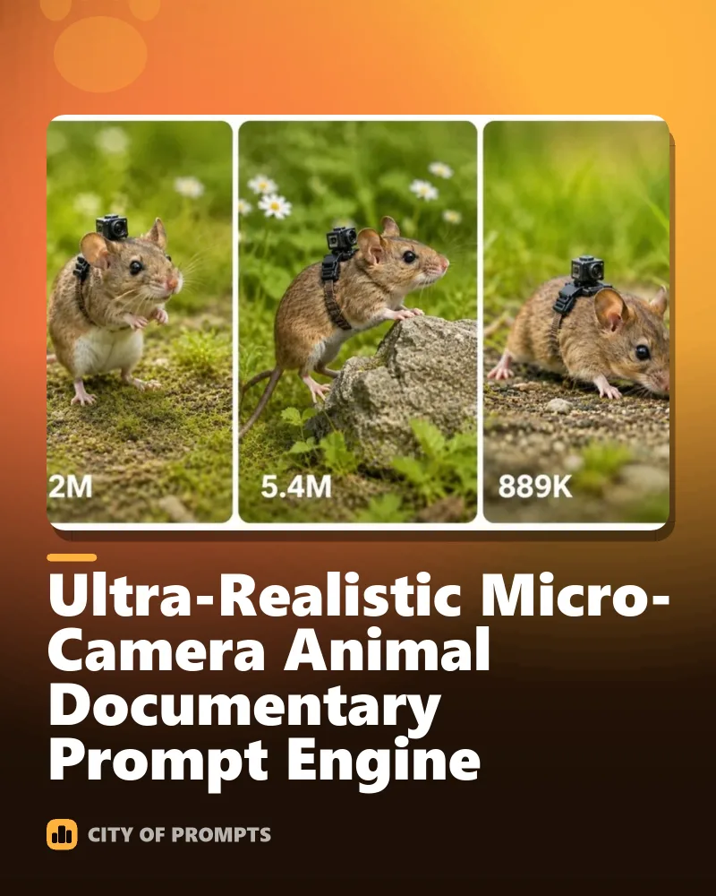 Cover image for Ultra-Realistic Micro-Camera Animal Documentary Prompt Engine