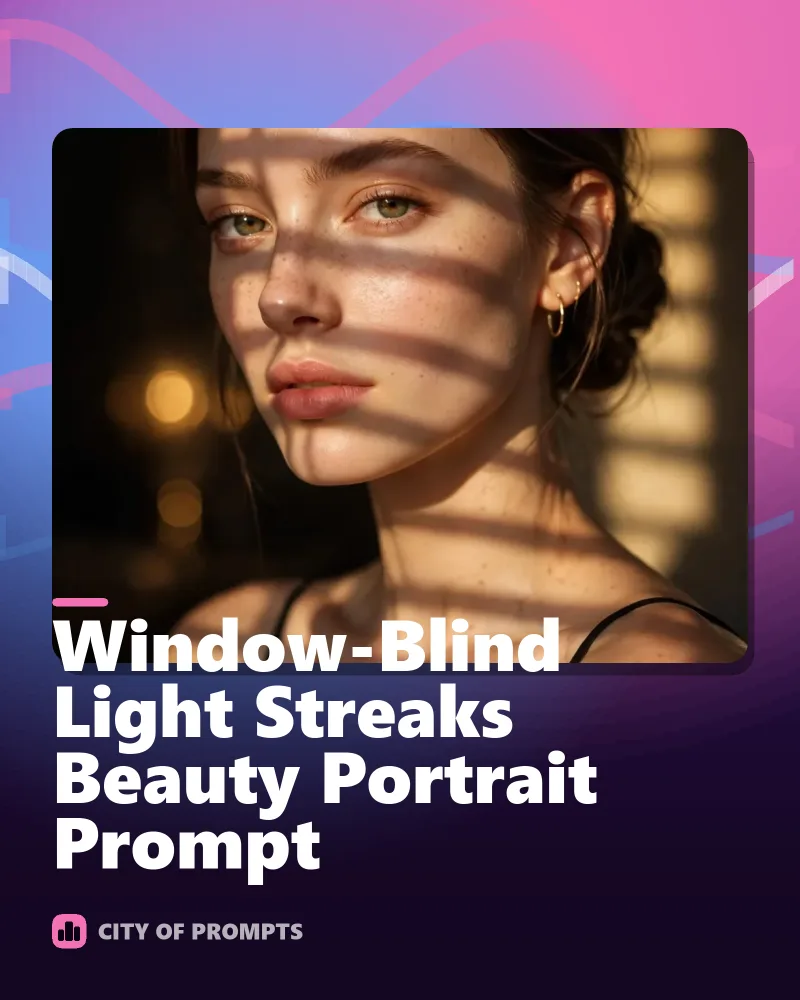 Cover image for Window-Blind Light Streaks Beauty Portrait Prompt
